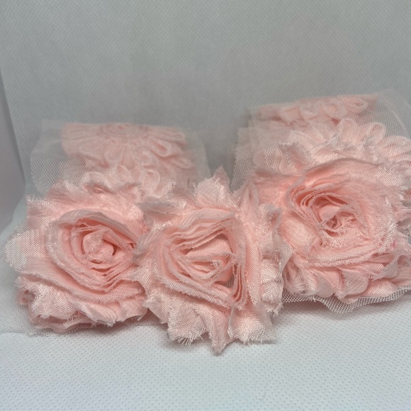 Light Pink lot 28 shabby flowers headbands DIY NEW - Picture 4 of 5